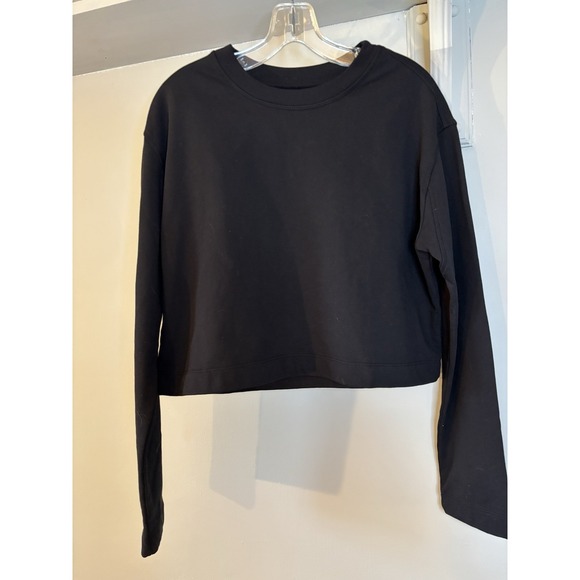Mantra Los Angeles Tops - MANTRA Los Angeles Black Organic Cotton Boxy Long Sleeve Crop Top M